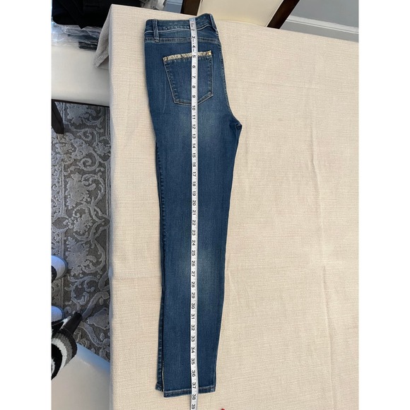 WHBM Skinny Ankle Jeans with Snakeskin trimming - Picture 6 of 7